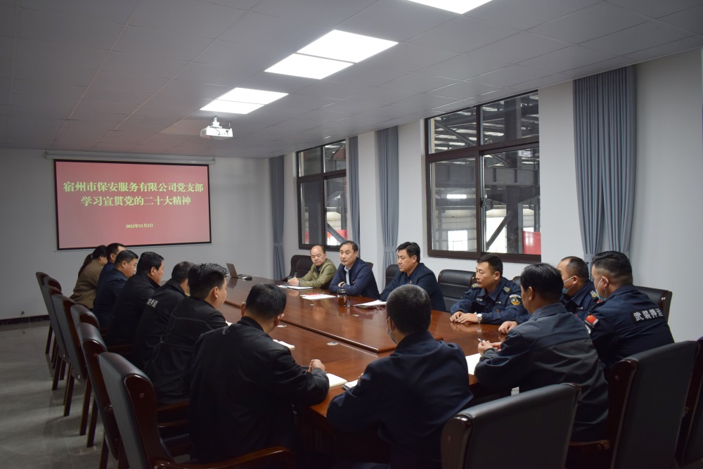 宿州市保安服務(wù)有限公司黨支部召開(kāi)學(xué)習(xí)宣貫黨的二十大精神專題會(huì)(圖1)